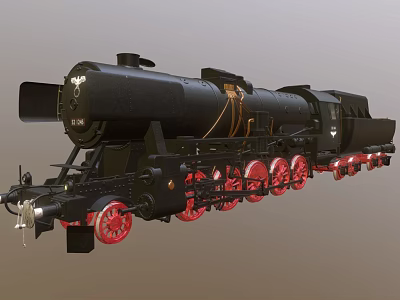 Vintage Steam Train With Black Body Red Wheels And Classic Design 3d model