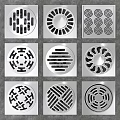 Modern Bathroom Floor Drains With Various Pattern Designs And Stainless Steel Finish