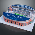 Detailed Lumen Field Stadium Model With Seating Sections And Blue Exterior