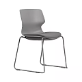 Sleek Modern Gray Single Chair With Ergonomic Design And Metal Frame 3d model