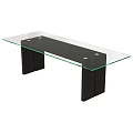 Modern Glass Top Coffee Table with Dark Legs and Sleek Contemporary Design