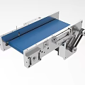 Industrial Conveyor Belt Equipment With Metal Frame Blue Belt And Mechanical Components