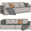 Modern double sofa multiplayer sofa 3d model