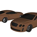 Luxury Copper Colored Coupe Cars With Sleek Design And Black Wheels On White Background