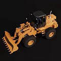 Yellow Functional Loader with Large Bucket Black Tires and Cab Heavy Duty Construction Vehicle