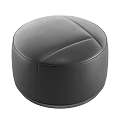 Black Round Leather Leisure Chair With Modern Stitched Design And Comfortable Surface