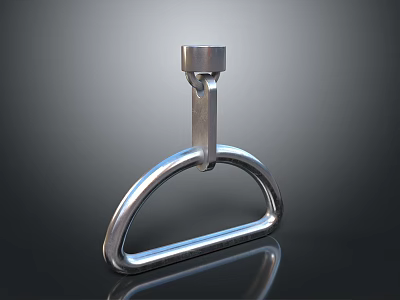 Sleek Stainless Steel Ring Hanger with Polished Metallic Surface and Modern Design 3d model