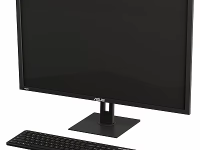 Modern Computer Monitor And Keyboard Desktop Setup With Sleek High Definition Design 3d model