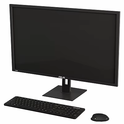Modern Computer Monitor And Keyboard Desktop Setup With Sleek High Definition Design 3d model