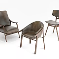 Stylish Modern Armchairs In Various Styles With Leather Seats And Wooden Frames