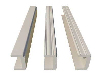 Various Decorative Architectural Lines with Different Profiles and White Finish for Interior Design 3d model