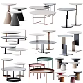 Stylish Modern Coffee Tables with Diverse Designs Metal Wooden Bases Round Tops and Various Heights