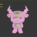 Cute Green Cartoon Cow Doll With Yellow Lightning Horns And Shoes