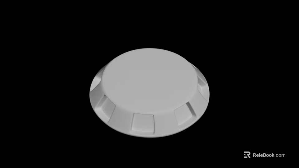 White Circular Decorative Ornament Set With Grooved Edge And Smooth Surface Design 3d model