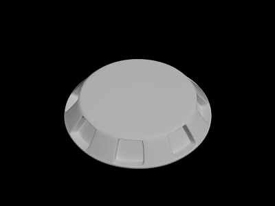 White Circular Decorative Ornament Set With Grooved Edge And Smooth Surface Design 3d model