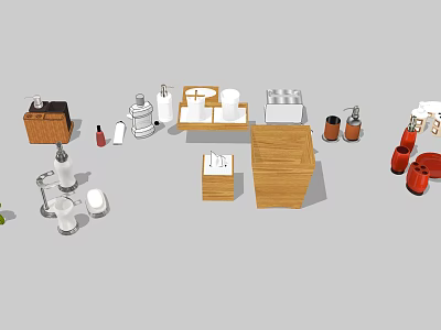 Essential Bathroom Accessories Set With Soap Dish Toothbrush Holder And Storage Box 3d model