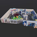 Kids Shopping Mall Store With Doraemon Theme Play Area And Display Shelves