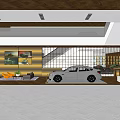 4S Car Dealership Showroom Interior With Vehicle Displays Reception Area And Lighting