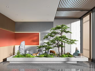New Chinese style landscape sketch interior landscape 3d model