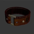 Vintage Red Leather Bracelet With Metal Buckle And Distressed Texture
