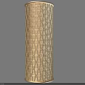Modern Decorative Column With Intricate Crisscross Woven Golden Pattern Design