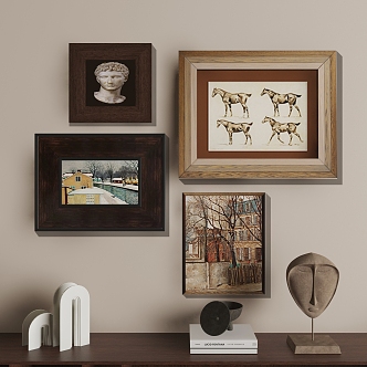 Middle Ancient Hanging Picture Photo Wall 3d model