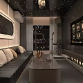 Modern Luxury KTV Interior With Starry Ceiling Microphone And Sofa TV Screen