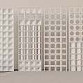 White Room Dividers With Geometric Patterns Square And Circular Designs For Interior Decor 3d model