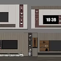 Modern TV Wall Unit Design With Wooden Storage Shelves Built-in TV And Display Cabinets
