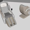 Modern Light Gray Beige Massage Chair With Ergonomic Backrest And Leg Massager