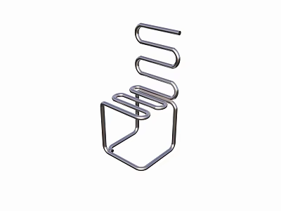 Stylish Modern Single Chair Featuring Curved Metal Frame And Minimalist Design 3d model