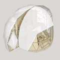 Modern Spherical Hotel Building With Transparent Exterior And Wooden Frame Structure