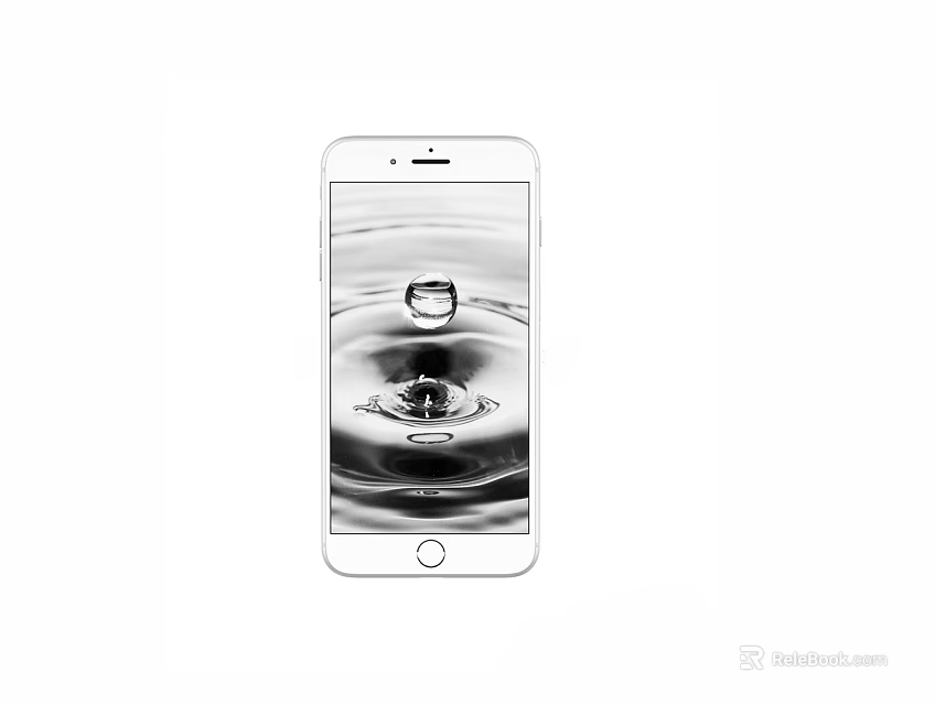 Sleek Digital Smartphone Showcasing Water Drop And Ripple Effect On Screen 3d model 