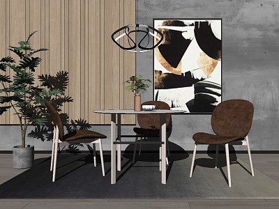 Nordic Dining Table and Chair Combination Dining Table and Chair Combination model