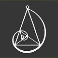 Stylish Modern White Geometric Fashion Pendant With Triangular Circular Design