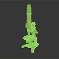 Retro microscope compound microscope magnifying glass experimental equipment 3d model