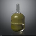 Military Style Yellow Golden Grenade With Metal Fuse And Pull Ring