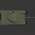 Military Tank With Turret Gun Barrel Tracks And Camouflage Armor Design