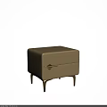 Elegant Modern Beige Nightstand With Drawer Gold Handle And Gold Legs