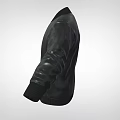 Black Leather Bomber Jacket With White T-shirt Underneath Zipper Front And Pockets