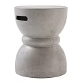 Concrete Side Table With Modern Minimalist Design Rounded Shape And Side Opening 3d model
