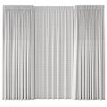 Light Gray Vertical Striped Modern Curtain With Soft Fabric And Elegant Texture 3d model