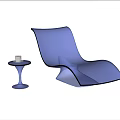 Modern Sleek Lounge Chair With Acrylic Design And Side Table With Candle