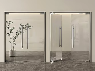 Commercial glass door office glass door glass single door glass double door shop glass door glass door 3d model