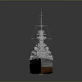 Highly Detailed 3D Rendered Battleship Model As Historical Naval Water Vessel