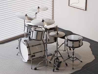 modern drum set musical instrument entertainment equipment 3d model