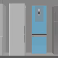 Modern Refrigerators and Freezers with Digital Display and Blue Light Different Styles Upright Design