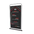 Commercial Advertising Display Stand With Metal Frame And Black Panel For Business Use
