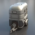 Metallic Silver Utility Trailer Design With Windows And Practical Transport Features 3d model