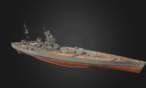 modern warship destroyer weapon ship cruiser ship 3d model